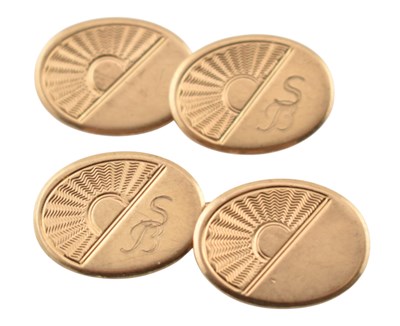 Lot 151 - PAIR ART DECO HALLMARKED 9CT GOLD CUFFLINKS