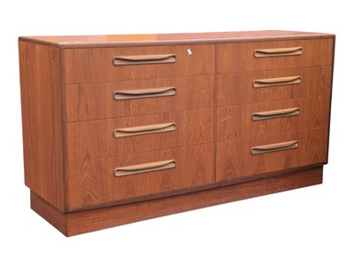 Lot 598 - G-PLAN FURNITURE FRESCO TEAK DOUBLE CHEST OF DRAWERS