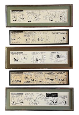 Lot 153 - FRANK DICKENS (1931-2016) - BRISTOW - FIVE ORIGINAL CARTOON STRIPS