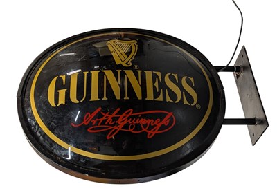 Lot 540 - GUINESS - VINTAGE 20TH CENTURY PUB ADVERTISEMENT DOUBLE SIDED LIGHTBOX SIGN