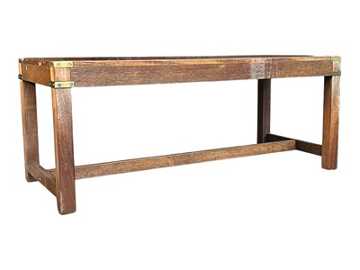 Lot 651 - 20TH CENTURY MAHOGANY & BRASS CAMPAIGN COFFEE TABLE