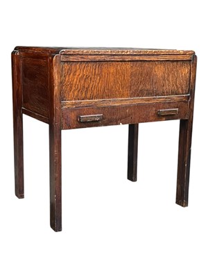 Lot 880 - 1930S ART DECO OAK SEWING BOX