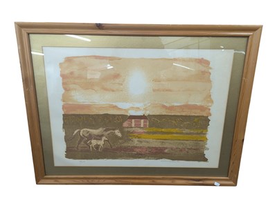 Lot 933 - MICHAEL ROTHENSTEIN (1908-1993) - LIMITED EDITION COTTAGE WITH A HORSE LITHOGRAPH