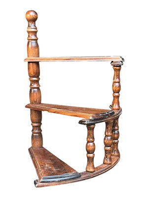 Lot 909 - A VICTORIAN REVIVAL SET OF PINE LIBRARY STEPS