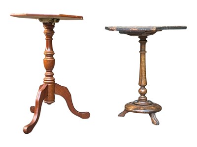Lot 906 - A 19TH CENTURY VICTORIAN PEDESTAL MAHOGANY GAMES TABLE & ANOTHER