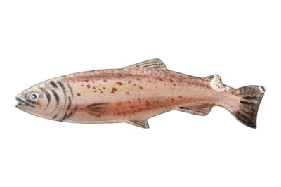 Lot 449 - NOVELTY SILVER ENAMEL FISH BROOCH PIN