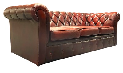 Lot 478 - 20TH CENTURY CHESTERFIELD OX-BLOOD LEATHER SOFA