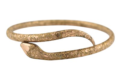 Lot 222 - 1930S ROLLED GOLD SNAKE BANGLE