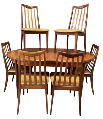 Lot 465 - G PLAN - MID CENTURY TEAK DINING TABLE AND SIX CHAIRS