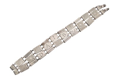 Lot 114 - 1920'S SILVER PANEL IDENTITY BRACELET