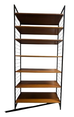 Lot 430 - STAPLES - LADDERAX - TEAK & METAL SINGLE BAY SHELVING MODULAR UNIT