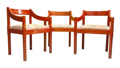 Lot 254 - VICO MAGISTRETTI FOR HABITAT - CARIMATE - SET OF THREE MID CENTURY CHAIRS