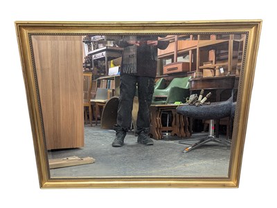 Lot 873 - 20TH CENTURY REPRODUCTION LARGE GILT OVERMANTEL MIRROR