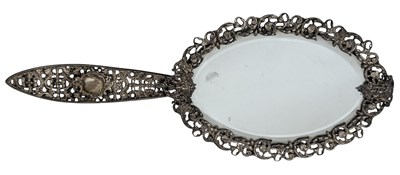 Lot 105 - 19TH CENTURY VICTORIAN HALLMARKED SILVER HANDHELD MIRROR