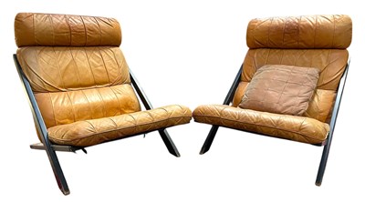 Lot 250 - UELI BERGER FOR DE SEDE - MODEL DS-80 - PAIR OF 70S LOUNGE CHAIRS