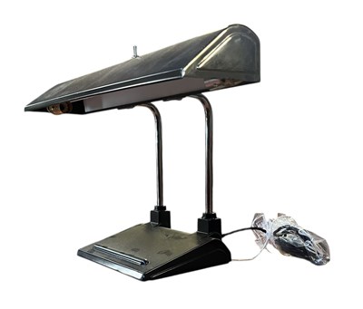 Lot 459 - RETRO 20TH CENTURY BLACK METAL SCIENTIFIC/BANKERS DESK TABLE LAMP