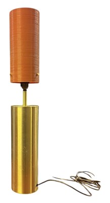 Lot 16 - RETRO MID CENTURY BRASS & SPUN FIBREGLASS TABLE LAMP