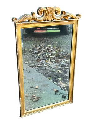 Lot 892 - 19TH CENTURY GILT WOOD & GESSO WALL MIRROR