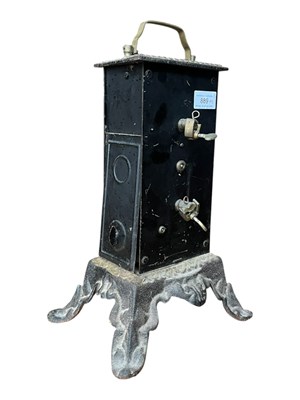 Lot 889 - FRENCH EBONISED METAL & IRON FRAMED CLOCKWORK ROTISSERIE