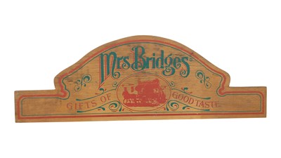 Lot 675 - MRS BRIDGES - HARDWOOD SHOP VINTAGE ADVERTISING SIGN