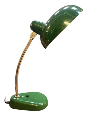 Lot 515 - MANNER OF FRITZ HANSEN X KAISER IDELL - CONTEMPORARY GREEN ARTICULATED DESK LAMP