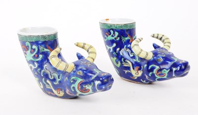 Lot 72 - PAIR OF 19TH CENTURY CHINESE FAMILLE ROSE WATER JUG / CUPS