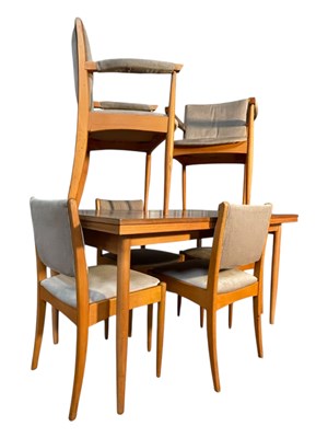 Lot 606a - MID CENTURY BRITISH MODERN DESIGN TEAK & BEECH DINING TABLE AND CHAIRS