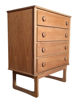 Lot 545 - MID CENTURY BRITISH MODERN DESIGN TEAK CHEST OF DRAWERS