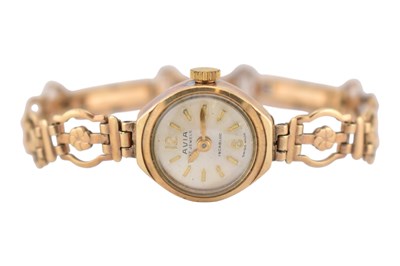 Lot 269 - HALLMARKED 9CT GOLD AVIA LADIES WRISTWATCH