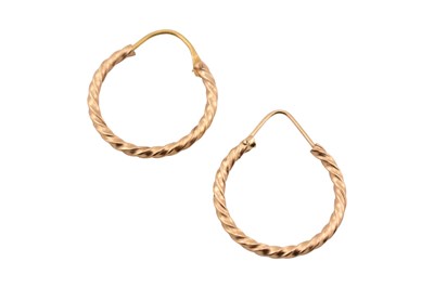 Lot 148 - PAIR OF 18CT GOLD HOOP EARRINGS