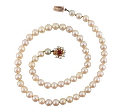 Lot 401 - HALLMARKED 9CT GOLD CULTURED PEARL NECKLACE