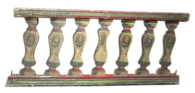 Lot 219 - VINTAGE MID CENTURY FAIRGROUND SPEEDWAY WOODEN BALUSTRADE