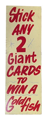 Lot 491 - STICK ANY 2.... - VINTAGE FAIRGROUND PAINTED WOODEN SIGN