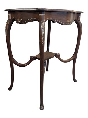 Lot 916 - EDWARDIAN STYLE MAHOGANY INLAID OCCASIONAL TABLE