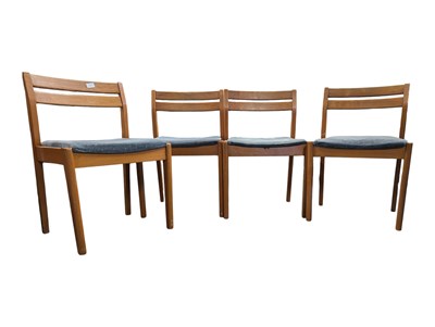 Lot 618 - BRITISH MODERN DESIGN - SET OF FOUR VINTAGE TEAK DINING CHAIRS