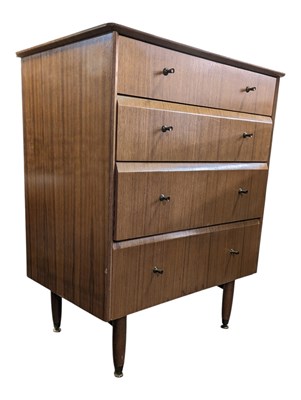 Lot 621 - BRITISH MODERN DESIGN - VINTAGE TEAK MID CENTURY CHEST OF DRAWERS