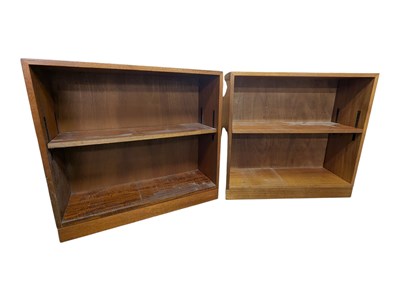 Lot 612 - BRITISH MODERN DESIGN - PAIR OF MID CENTURY TEAK BOOKCASES