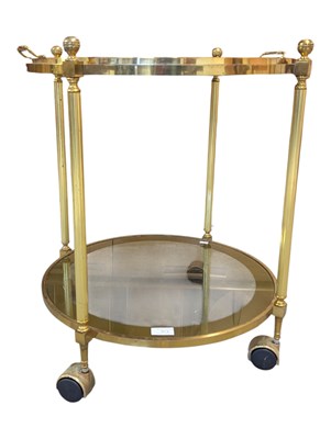 Lot 913 - VINTAGE 20TH CENTURY FRENCH BRASS & GLASS OCCASIONAL TABLE