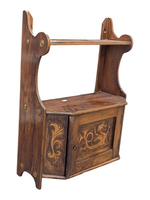 Lot 922 - EARLY 20TH CENTURY MAHOGANY INLAID WALL HANGING CABINET