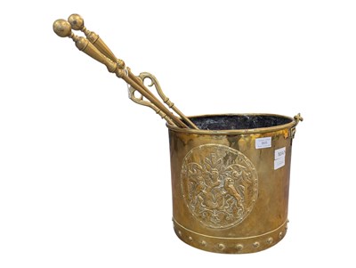 Lot 865 - 19TH CENTURY VICTORIAN BRASS COAL PURDONIUM