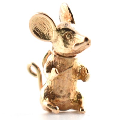 Lot 11 - HALLMARKED 9CT GOLD MOUSE CHARM