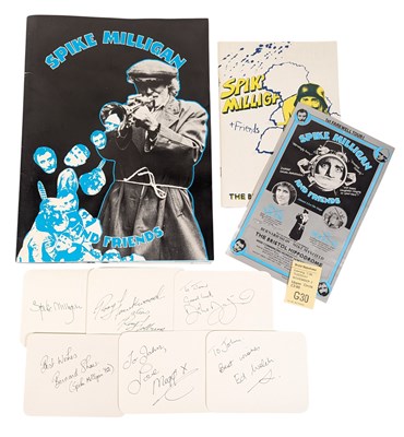 Lot 48 - BRITISH COMEDY - SPIKE MILLIGAN AND FRIENDS - AUTOGRAPHS & PROGRAMME
