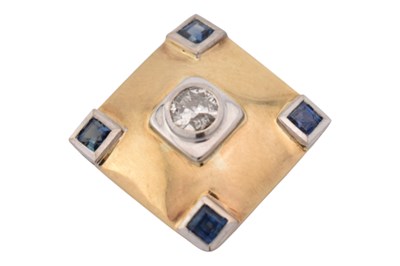 Lot 180 - HALLMARKED 9CT GOLD SAPPHIRE & DIAMOND NECKLCE PENDANT