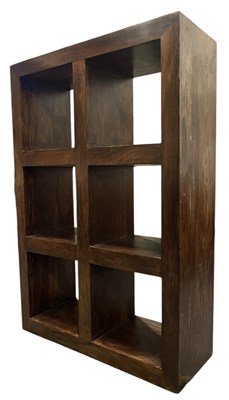 Lot 561 - CONTEMPORARY HIGH END DESIGN OAK WOOD TWO OVER THREE OPEN BOOKCASE