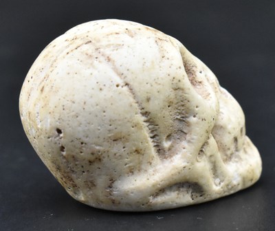 Lot 19 - BELIEVED 18TH CENTURY STONE MEMENTO MORI MOURNING SKULL TRINKET