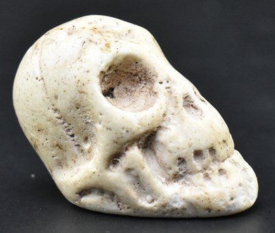 Lot 19 - BELIEVED 18TH CENTURY STONE MEMENTO MORI MOURNING SKULL TRINKET