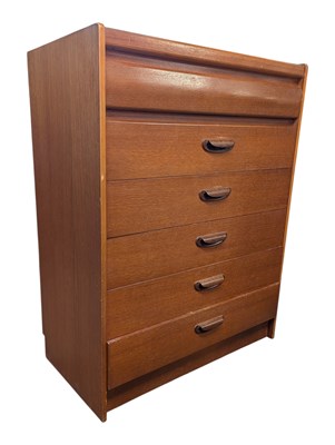 Lot 635 - WILLIAM LAWRENCE FURNITURE - MID 20TH CENTURY TEAK CHEST OF DRAWERS