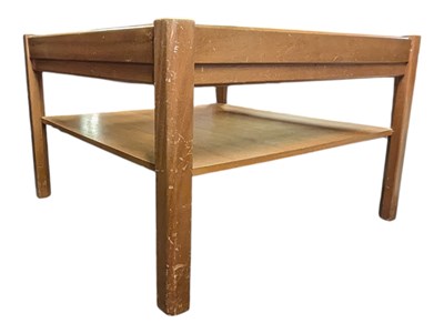 Lot 634 - BRITISH MODERN DESIGN - RETRO MID 20TH CENTURY TEAK & GLASS COFFEE TABLE