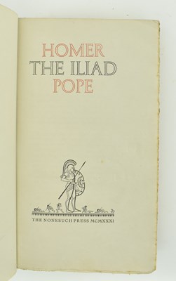 Lot 3 - NONESUCH PRESS. HOMER'S ILIAD AND ODYSSEY TRANS. POPE IN ORIG. LEATHER BINDINGS
