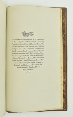 Lot 3 - NONESUCH PRESS. HOMER'S ILIAD AND ODYSSEY TRANS. POPE IN ORIG. LEATHER BINDINGS